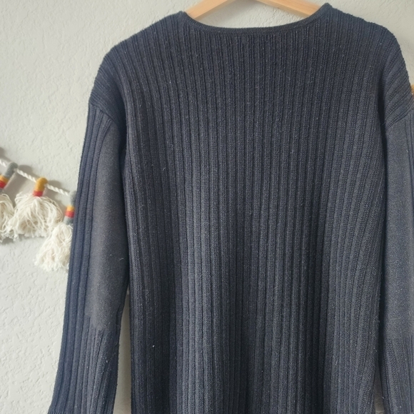 Smartwool Merino Wool Black Ribbed Knit V-neck Pullover Sweater Winter Outdoor S - Picture 11 of 12